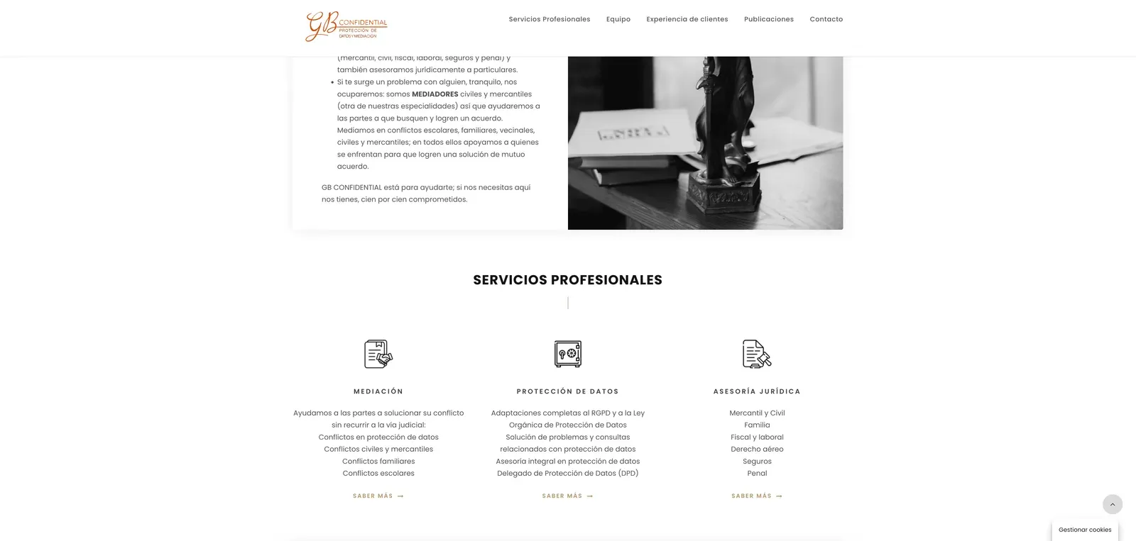 Web de GB Confidential en versió d’escriptori, captura 1 de 2