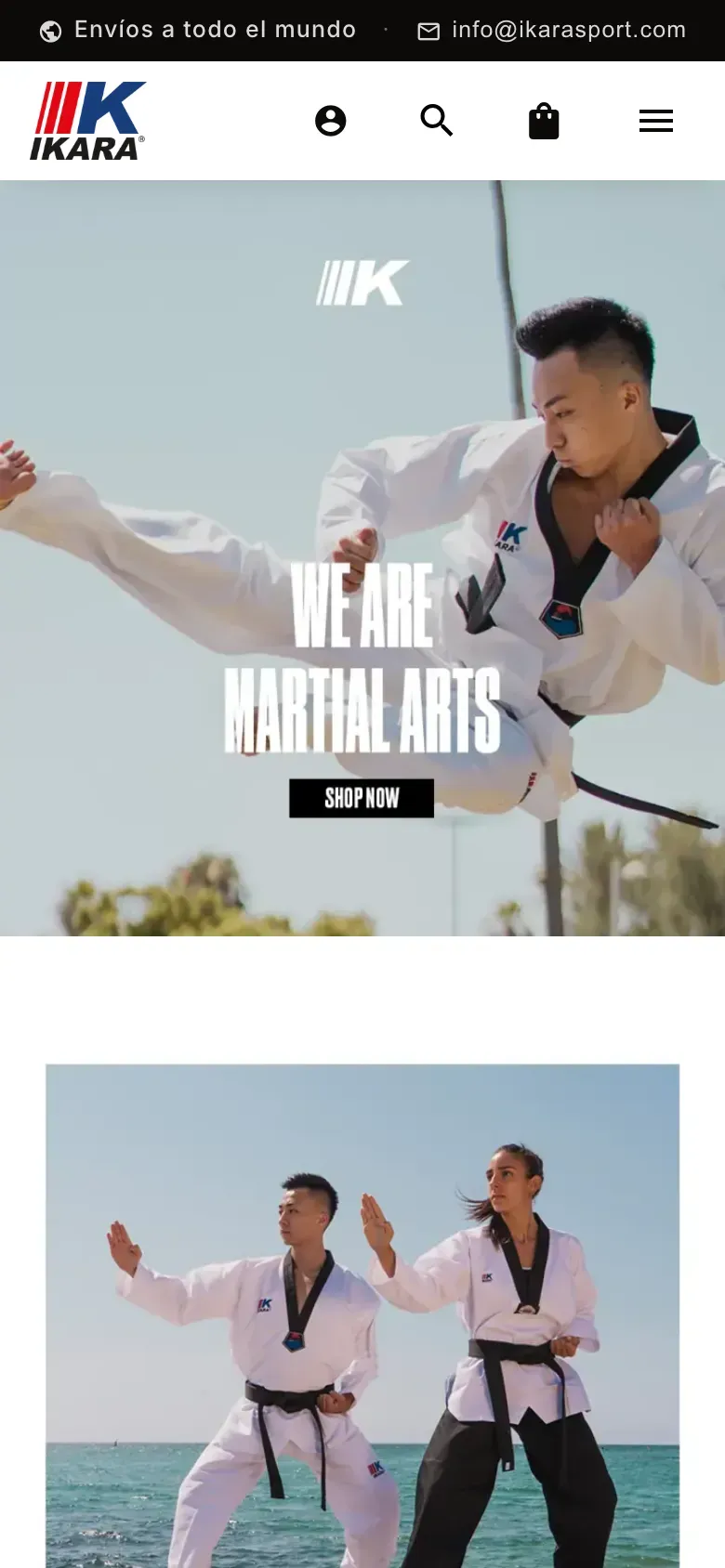 Web d’Ikara Sport en versió mòbil, captura 1 de 3