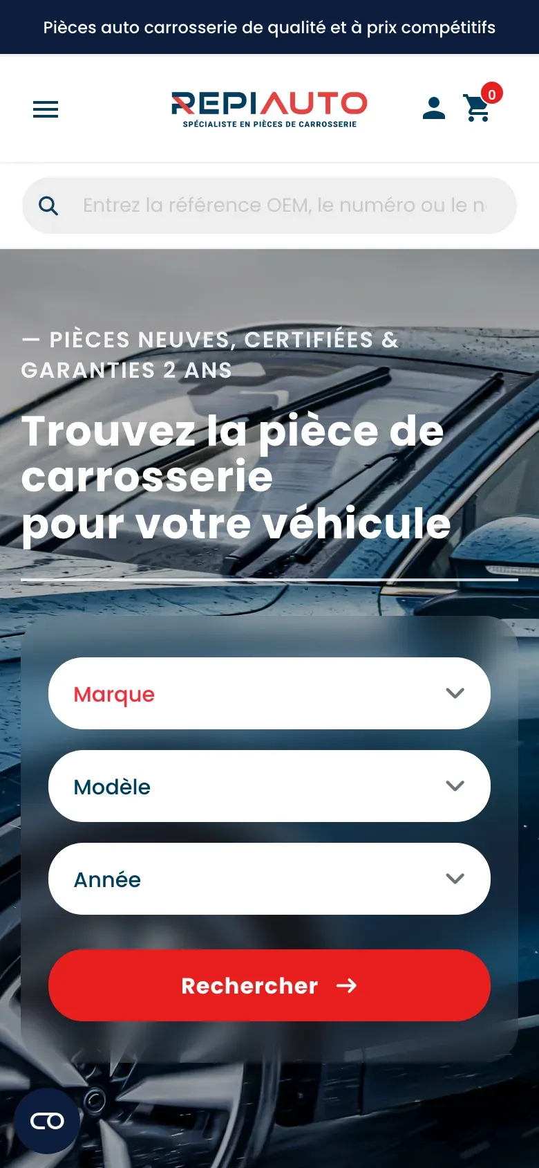 Web de Repiauto en versió mòbil, captura 1 de 3