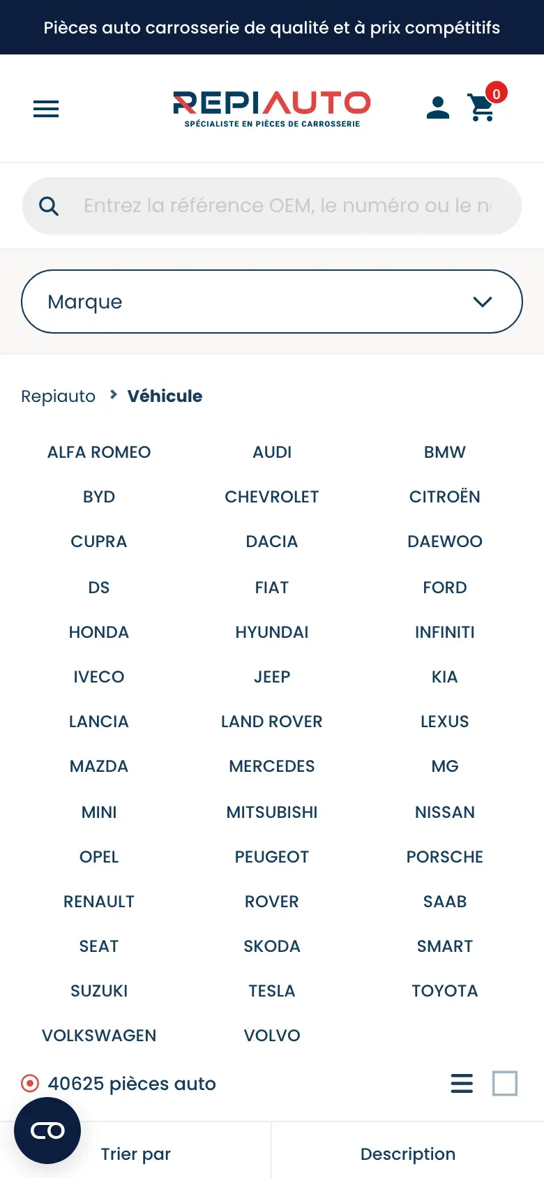 Web de Repiauto en versió mòbil, captura 2 de 3